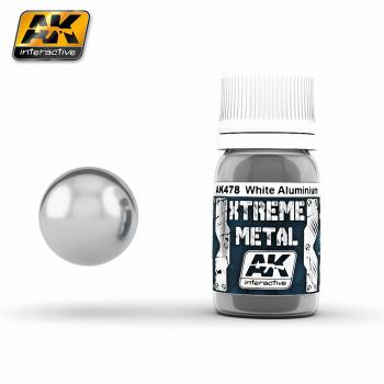 AK Interactive - 30ml Extreme Metal Paints - White Aluminium