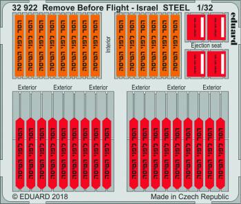 Eduard Photoetch 1:32 - Remove Before Flight Israeli Steel