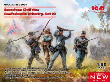 ICM 1:35 - American Civil War Confederate Infantry. Set #2