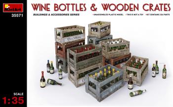 Miniart 1:35 - Wine, Beer, Milk Bottles & Wooden Boxes