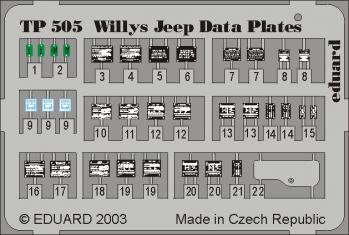Eduard Photoetch (Zoom) 1:35 - US Willys Jeep Placards