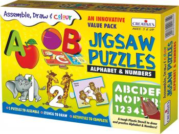 Creative Puzzles - Assemble & Draw- Alphabet & Numbers