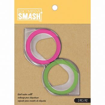 K & Co SMASH: Label Maker Refill, Green and Pink