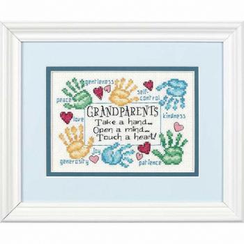 Dimensions Mini Counted X Stitch: Grandparents Touch a Heart