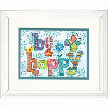 Dimensions Stamped Cross Stitch: Be Happy