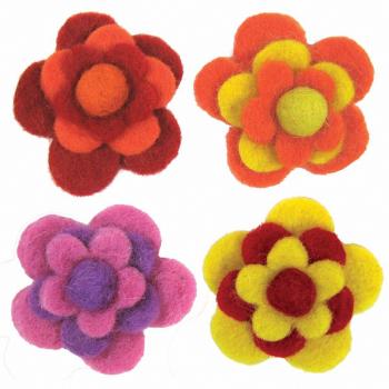 Dimensions Wool Felt: Layered Warm Flowers (x4)