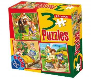 D-Toys - 3 in 1 Puzzles (6-9-16 Pcs) - Fairytales 5