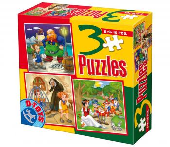 D-Toys - 3 in 1 Puzzles (6-9-16 Pcs) - Fairytales 8