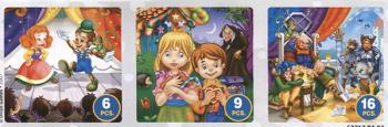 Deico Games - 3 in 1 Puzzle (6-9-16 Pcs) - Fairytales 2