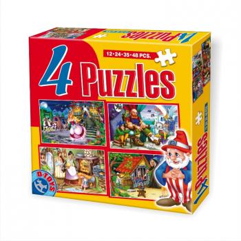 D-Toys - 4 in 1 Puzzles (12-24-35-48 Pcs) - Fairytales 1