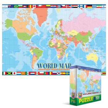 Eurographics Puzzle 100 Pc - World Map (MO)