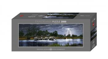 Heye Puzzles - Panorma , 2000 Pc - Herd of Elephants, Edition Humboldt