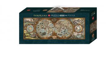 Heye Puzzles - Panorama , 6000 pc - Hemisphere Map