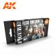 AK Interactive Set - FLESH AND SKIN COLORS