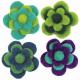 Dimensions Wool Felt: Layered Cool Flowers (x4)