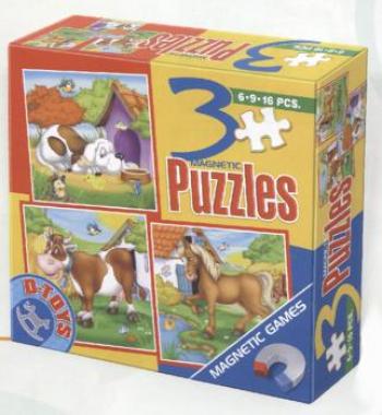 D-Toys - 3 in 1 Puzzles (6-9-16 Pcs) Magnetic - Farmyard 1