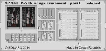 Eduard Photoetch 1:32 - P-51K Wings Armament (Dragon)