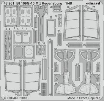 Eduard Photoetch 1:48 -Bf 109G-10 Mtt Regensburg