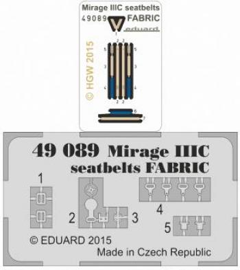 Eduard Photoetch 1:48 - Mirage IIIC Seatbelts (Fabric)
