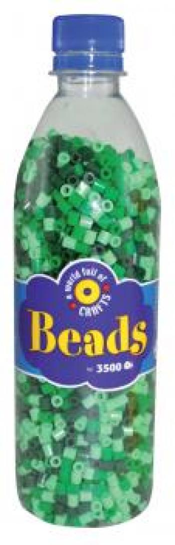 Playbox - 'Iron on' Beads in bottle (green mix) - 3500 pcs