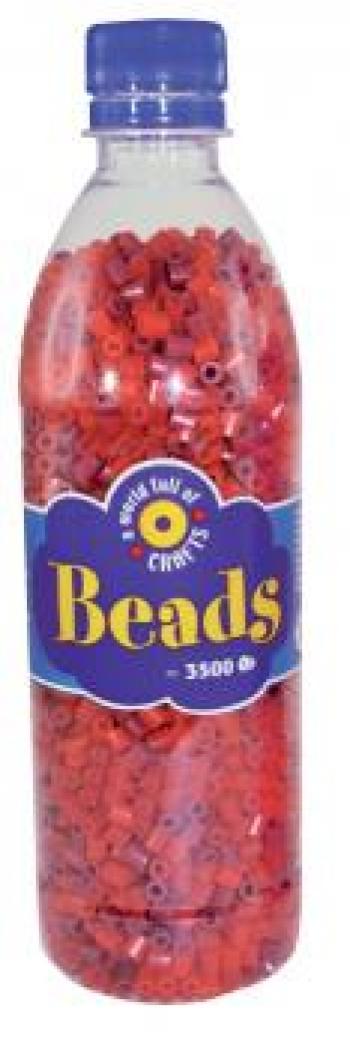Playbox - 'Iron on' Beads in bottle (red mix) - 3500 pcs