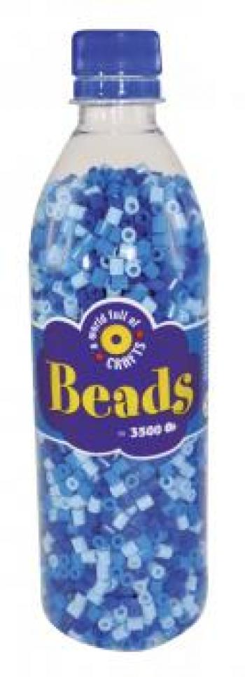 Playbox - 'Iron on' Beads in bottle (blue mix) - 3500 pcs
