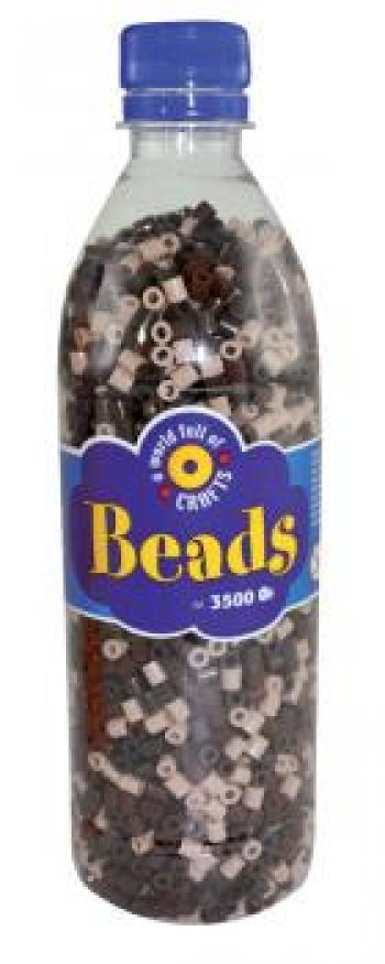 Playbox - 'Iron on' Beads in bottle (brown mix) - 3500 pcs