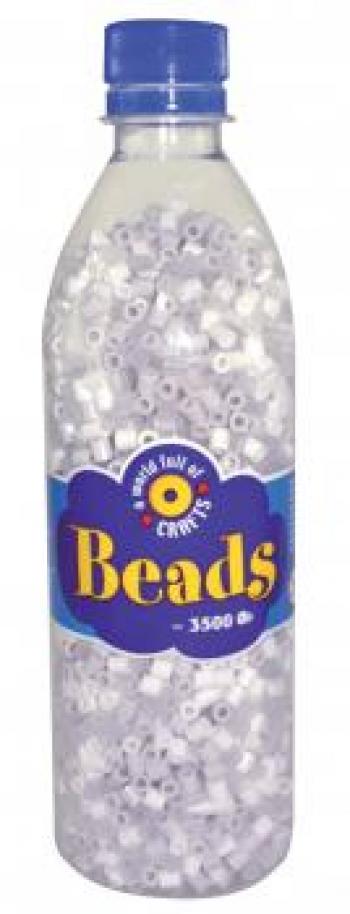Playbox - 'Iron on' Beads in bottle (white mix) - 3500 pcs