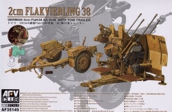 AFV Club 1:35 - 2cm Flak 38 Anti Aircraft Gun (Flakvierling) with Trailer