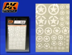 AK Interactive Transfers - US White Stars in Circles (All Scales)