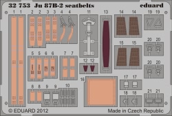 Eduard Photoetch 1:32 - Ju 87B-2 seatbelts (Trumpeter)