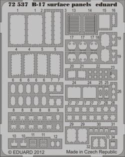 Eduard Photoetch 1:72 - B-17 surface panels S.A. (Revell)