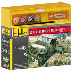 Heller 1:72 Gift Set - Willys MB Jeep & Trailer