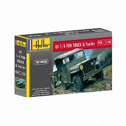 Heller 1:35 - Jeep Willis & Trailer