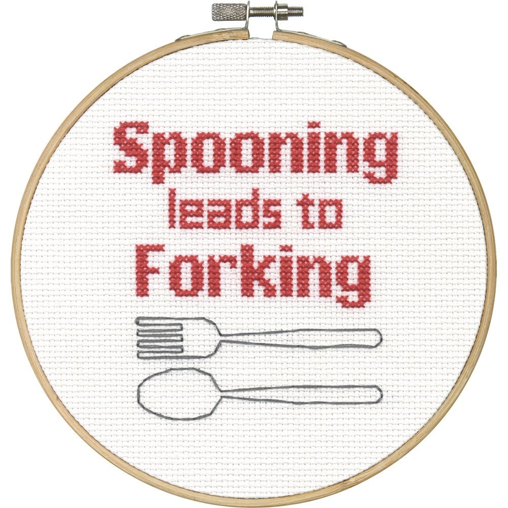 Spooning #70-74638 Cross Stitch Kit ~ Dimensions /"Say It!/" Humor Collection